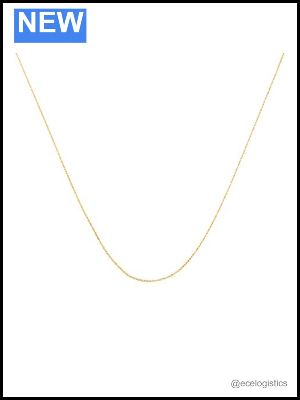 Solid 10K Gold 0.5mm Rope Chain Necklace 18 Inch Dainty Layering